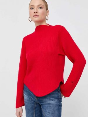 Gyapjú pulóver Victoria Beckham piros