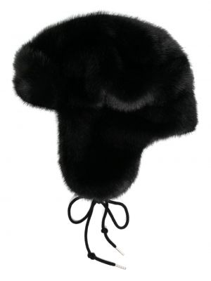 Čepice s kožíškem Smfk černý