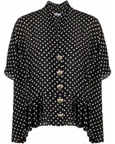 Blusa con escote v oversized Balenciaga negro