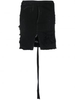 Džínová sukně s oděrkami Rick Owens Drkshdw černé