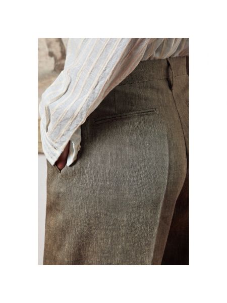 Pantalón clásico de lana de lino Massimo Alba beige
