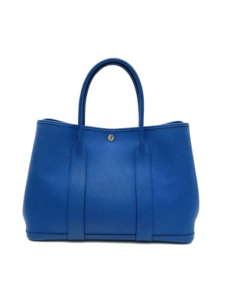 Bolso shopper de cuero retro Hermès Vintage azul