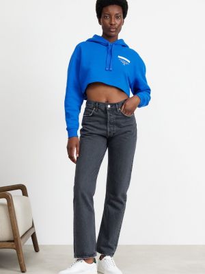 Свитшот в полоску Calvin Klein Jeans синий