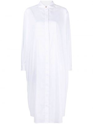 Bombažna midi obleka Asceno bela