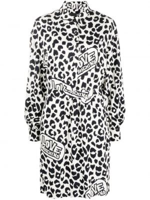 Leopard trykt dress Love Moschino hvit