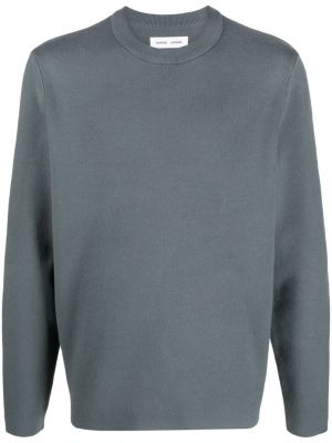 Пуловер с кръгло деколте Samsøe Samsøe сиво