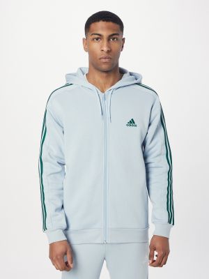 Csíkos fleece dzseki Adidas Sportswear világoskék