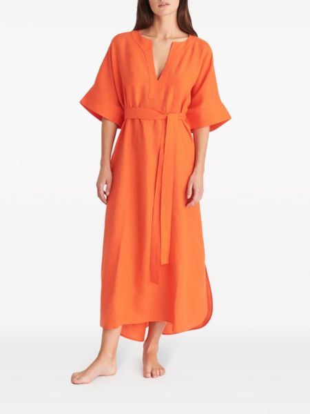 Lněné šaty Eres oranžové