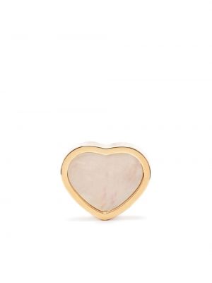 Uhani z perlami iz rožnatega zlata z vzorcem srca Chopard