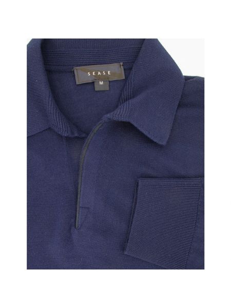 Camisa de lana slim fit manga larga Sease azul