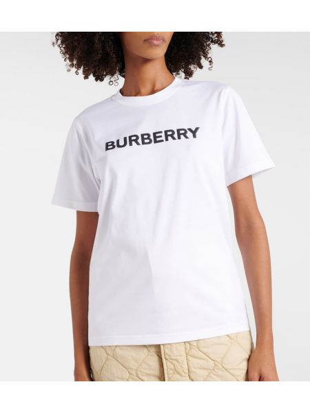 Pamučna majica od jersey Burberry bijela