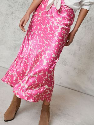 Бархатная атласная длинная юбка Mint Velvet розовая