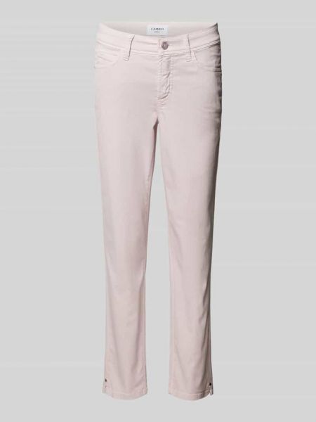 Jeansy skinny slim fit bawełniane z kieszeniami Cambio różowe