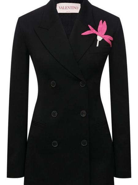 Шерстяной пиджак Valentino черный