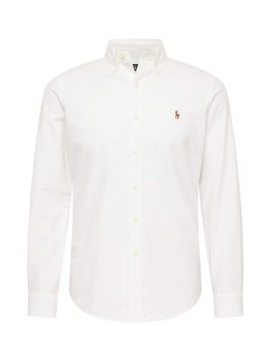 Medvilninė siuvinėta marškiniai Polo Ralph Lauren balta