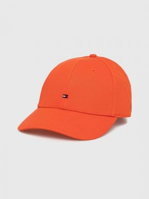 Хлопковая кепка Tommy Hilfiger оранжевая