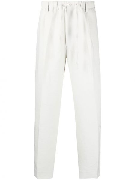 Pruhované rovné kalhoty Y-3 bílé