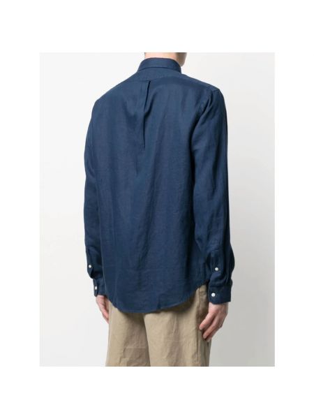 Koszula slim fit z długim rękawem Ralph Lauren niebieska