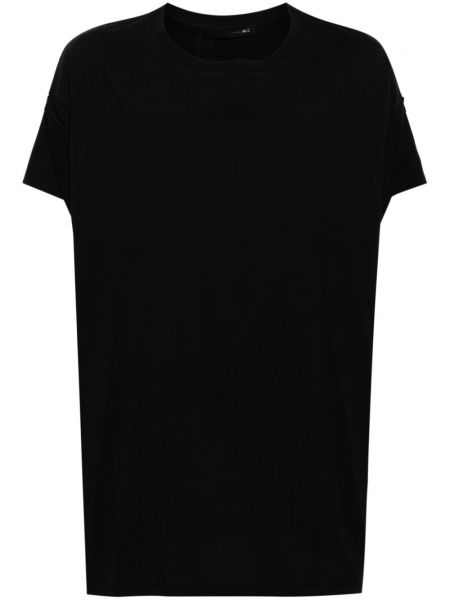 Bombažna majica z draperijo Marina Yee črna