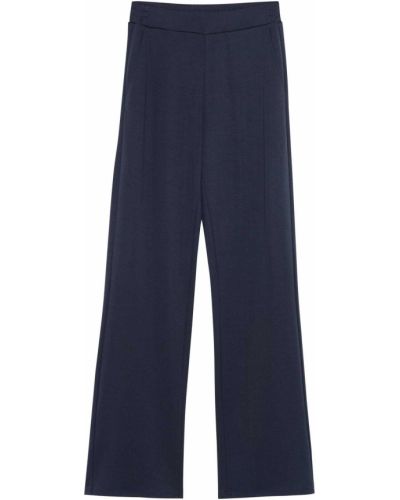 Jednofarebné nylonové nohavice s vysokým pásom Someday - modrá