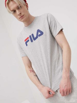 Хлопковая футболка Fila серая