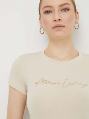 Тениска Armani Exchange бежово