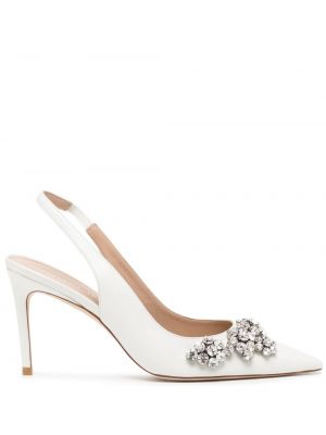 Slingback pumper med stropper Stuart Weitzman hvid