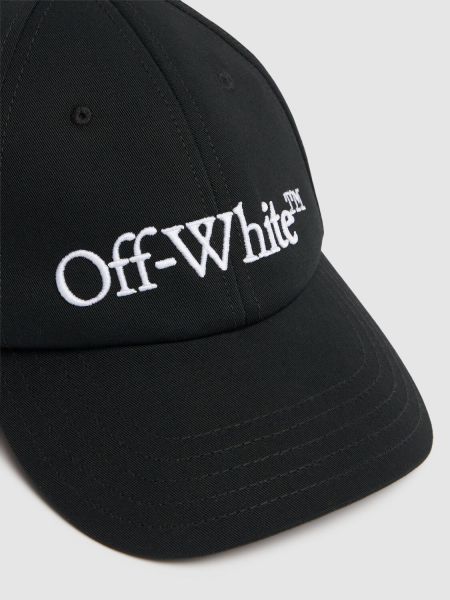 Памучна шапка с козирки Off-white черно
