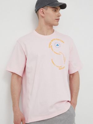 Bombažna majica Adidas By Stella Mccartney roza
