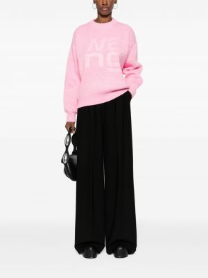 Bluza z okrągłym dekoltem Alexander Wang różowa