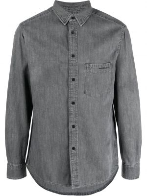 Camicia jeans ricamata Marant grigio