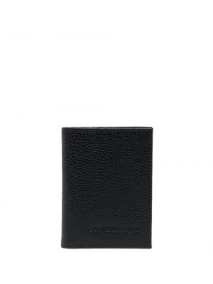 Iš natūralios odos piniginė Longchamp juoda