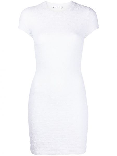 Sukienka mini z krótkim rękawem Alexanderwang.t - biały