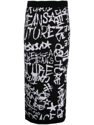 Vlnená džínsová sukňa Versace Jeans Couture