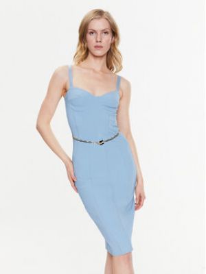 Slim fit koktejlové šaty Elisabetta Franchi modré
