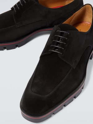 Pantofi derby din piele de căprioară Christian Louboutin negru