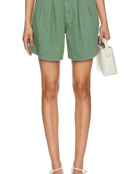 Pantalones cortos plisados Mother verde