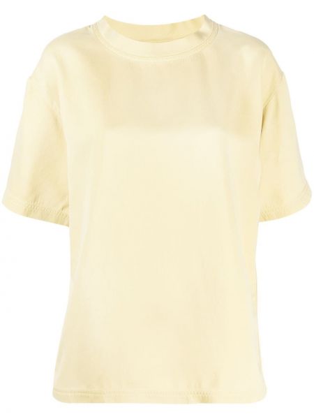 Jedwabna koszulka Bottega Veneta żółta