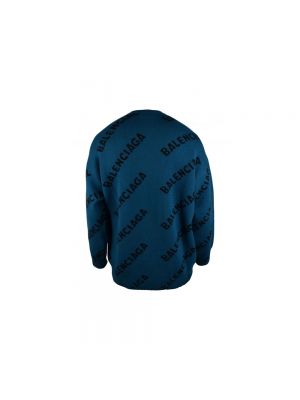 Sweter z nadrukiem Balenciaga niebieski