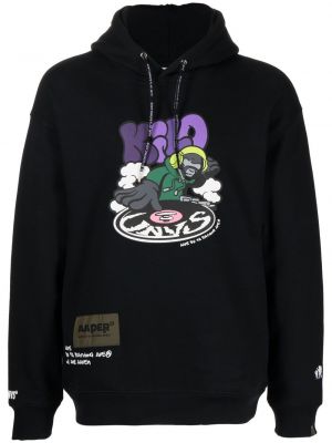 Памучен суичър с качулка с принт Aape By *a Bathing Ape® черно