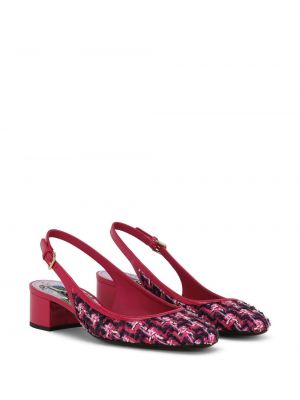 Slingback tweed pumps Dolce & Gabbana pink