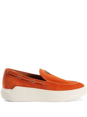 Велурени обувки в стил дерби Giuseppe Zanotti оранжево