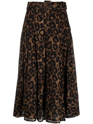 Plisovaná sukňa s potlačou s leopardím vzorom Samantha Sung