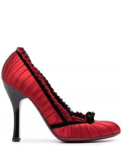 Calzado con tacón con volantes Louis Vuitton rojo