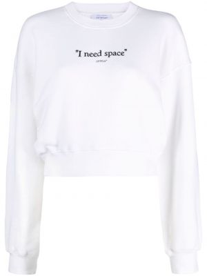 Sweat avec imprimé slogan en coton à imprimé Off-white blanc