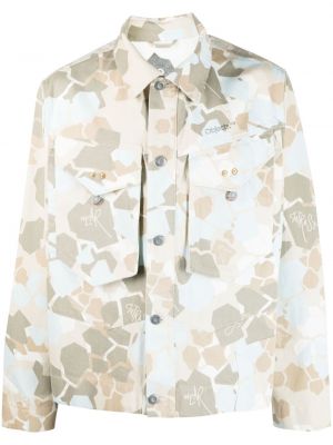 Veste en jean à imprimé à imprimé camouflage Objects Iv Life beige