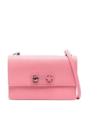Bőr crossbody táska Chiara Ferragni rózsaszín