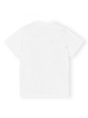 T-shirt aus baumwoll mit print Ganni weiß