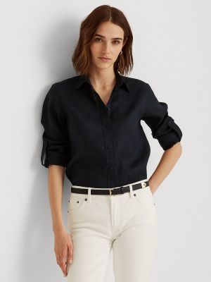 Льняная рубашка Lauren Ralph Lauren черная