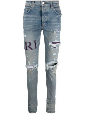 Jeans skinny con stampa Amiri blu